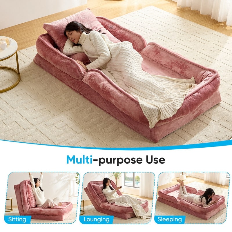 Versatile Foldable Lazy Sofa,3-in-1 Fold Small Tatami Sofa Bed,Lounge Chair Sofa, Human Friendly Pet Beds Lazy Sofa