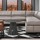 preview thumbnail 8 of 9, Black 31" Round Coffee Table Modern Mid-Century Wood Slatted Base - 19x20
