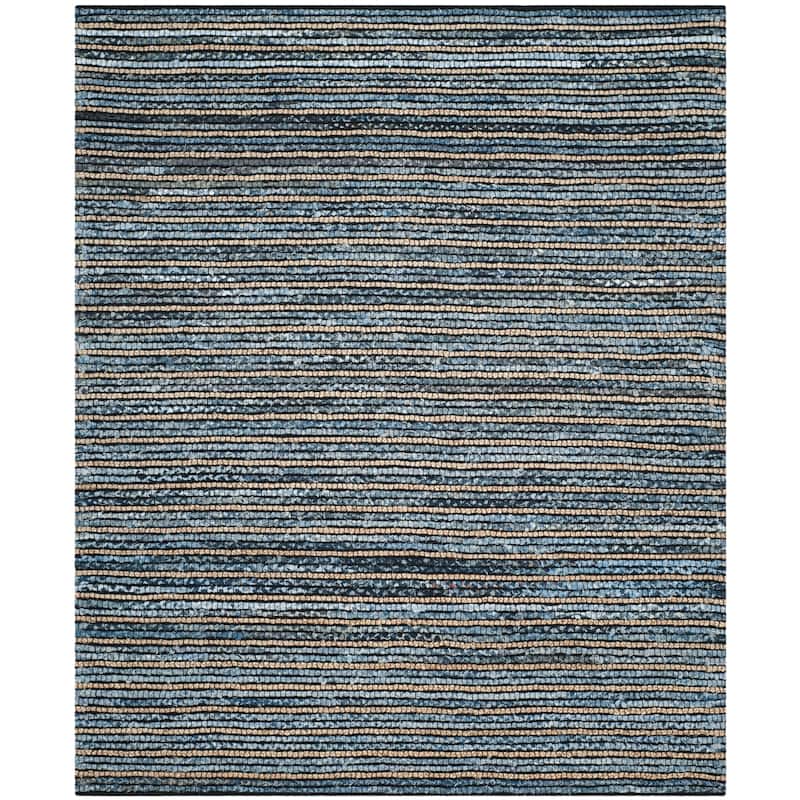 SAFAVIEH Handmade Cape Cod Leva Bohemian Jute Rug - 8' x 10' - Blue/Natural