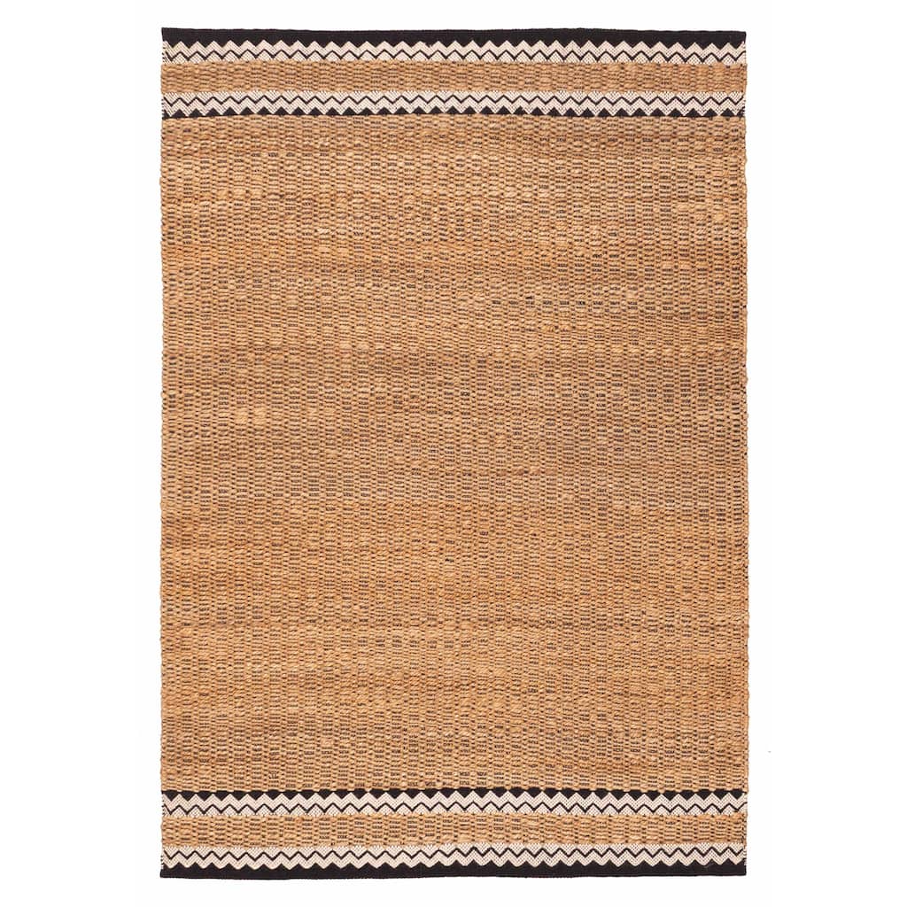 ECARPETGALLERY Braided Weave Palas Denizli Tan Jute Rug - 5'5 x 7'9