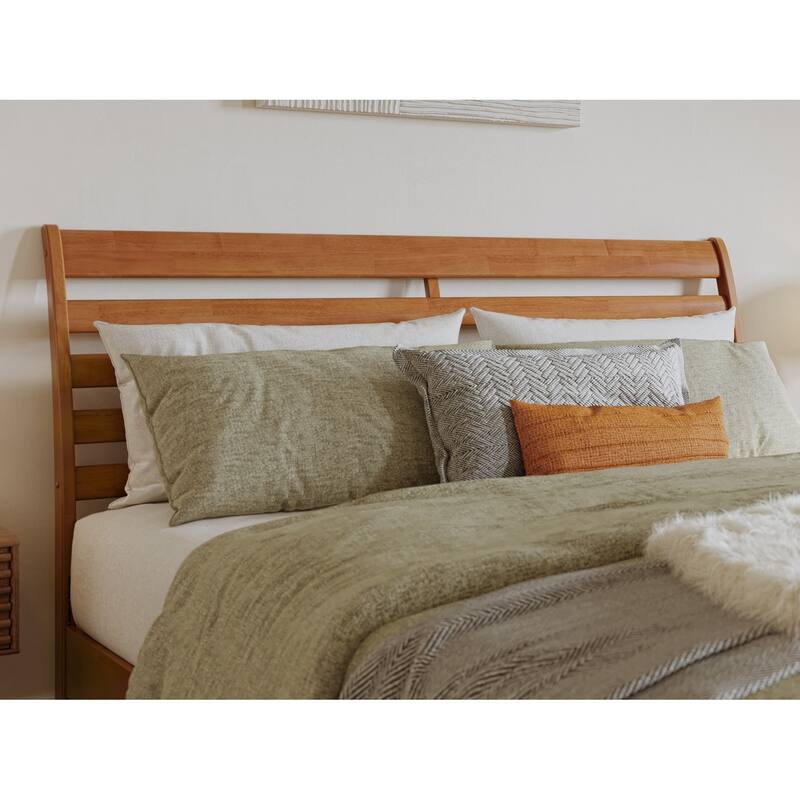 Savannah Solid Wood Headboard with Attachable Charger - Light Toffee - King