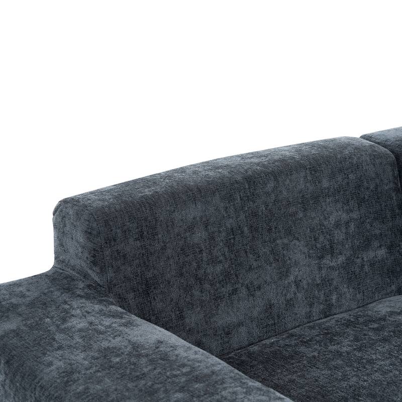 Christopher Knight Home - Cami 140.5" Chenille Upholstered U-shaped Modular Compressed Sectional Sofa with Pillows