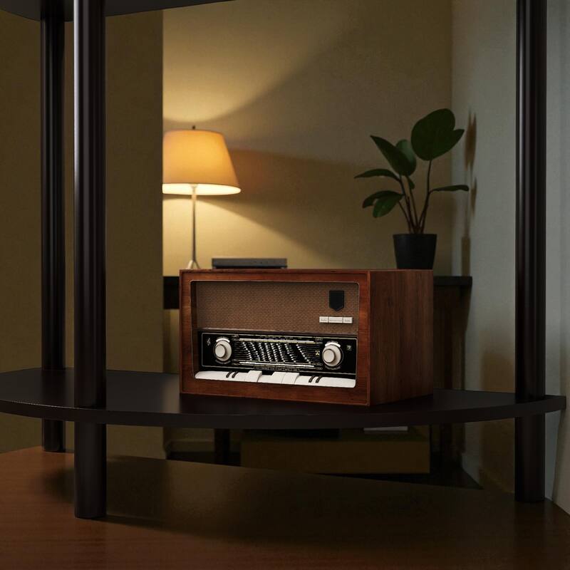 31.5" Half Moon Console Table with Sliding Rattan Doors, 2 Storage Cabinets and Bottom Shelf for Entryway or Living Room