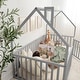 preview thumbnail 21 of 19, Kids House Gated Floor Bed Twin Size for 5+ by Comfy Cubs