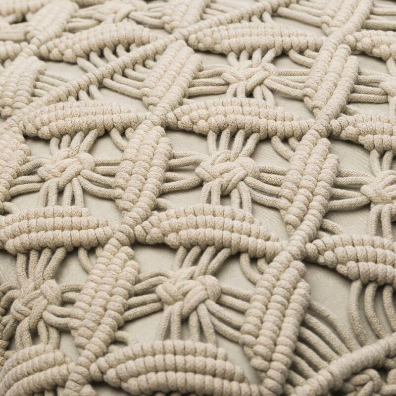Umaiza Intricate Handwoven Throw Pillow with Long Tassels