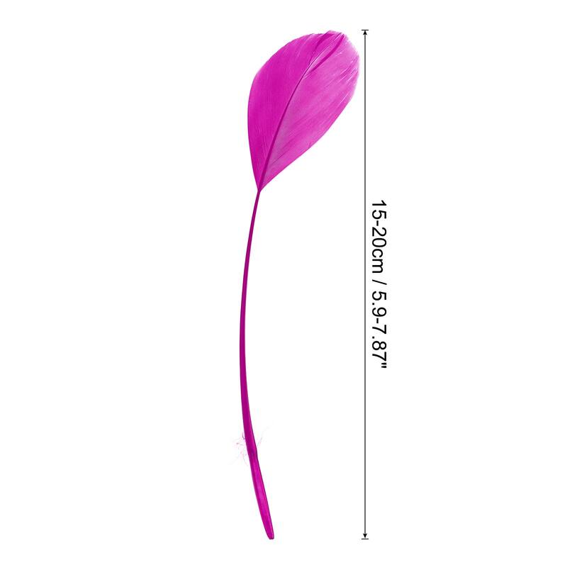 6-8 Inch Goose Feathers, 100 Pack Bulk Natural Feathers Style 4 - 6-8 Inch - rose red