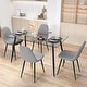 preview thumbnail 2 of 5, Gymax 5 PCS Dining Table Set 51" Modern Rectangular Glass Table & 4