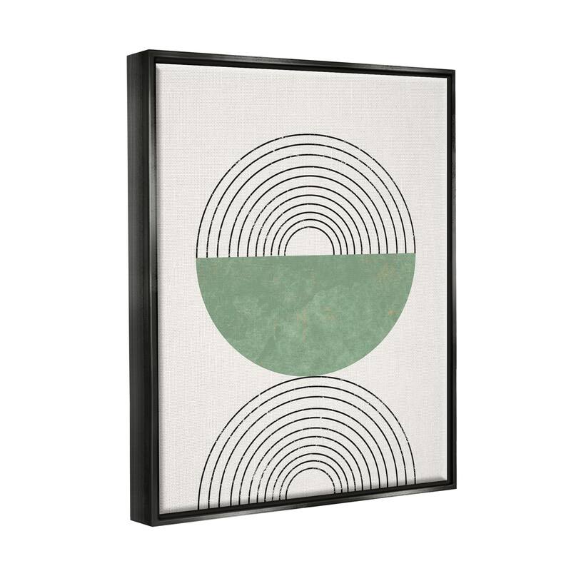 Stupell Abstract Geometric Circular Study Curved Art Deco Floater Frame - Beige