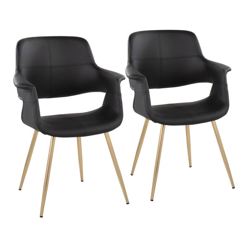 Silver Orchid Fauske Upholstered Chair with Metal Legs - Set of 2