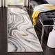 preview thumbnail 48 of 98, SAFAVIEH Craft Clytie Modern Abstract Marble Pattern Rug 2'3" x 10' Runner - Grey/Gold - Runner