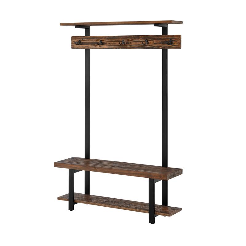 Carbon Loft Lawrence Entryway Hall Tree with Bench and Coat Hooks