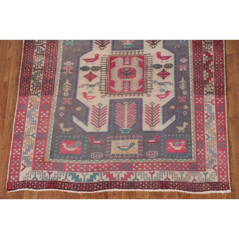Over-Dyed Meshkin Persian Vintage Runner Rug Handmade Wool Carpet - 4'5" x 10'5"