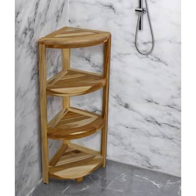 HomeRoots 12" Natural Solid Wood Freestanding Bathroom Vanity