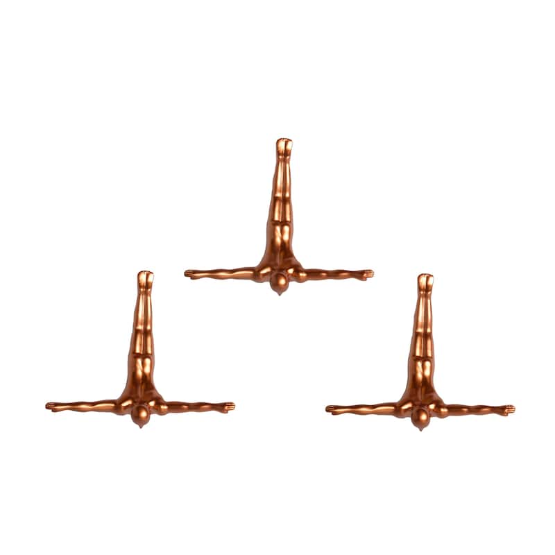 6.5" x 2.5" x 6.5" Wall Diver - Bronze 3-Pack - 6.5" x 2.5" x 6.5" - 6.5" x 2.5" x 6.5" - Bronze