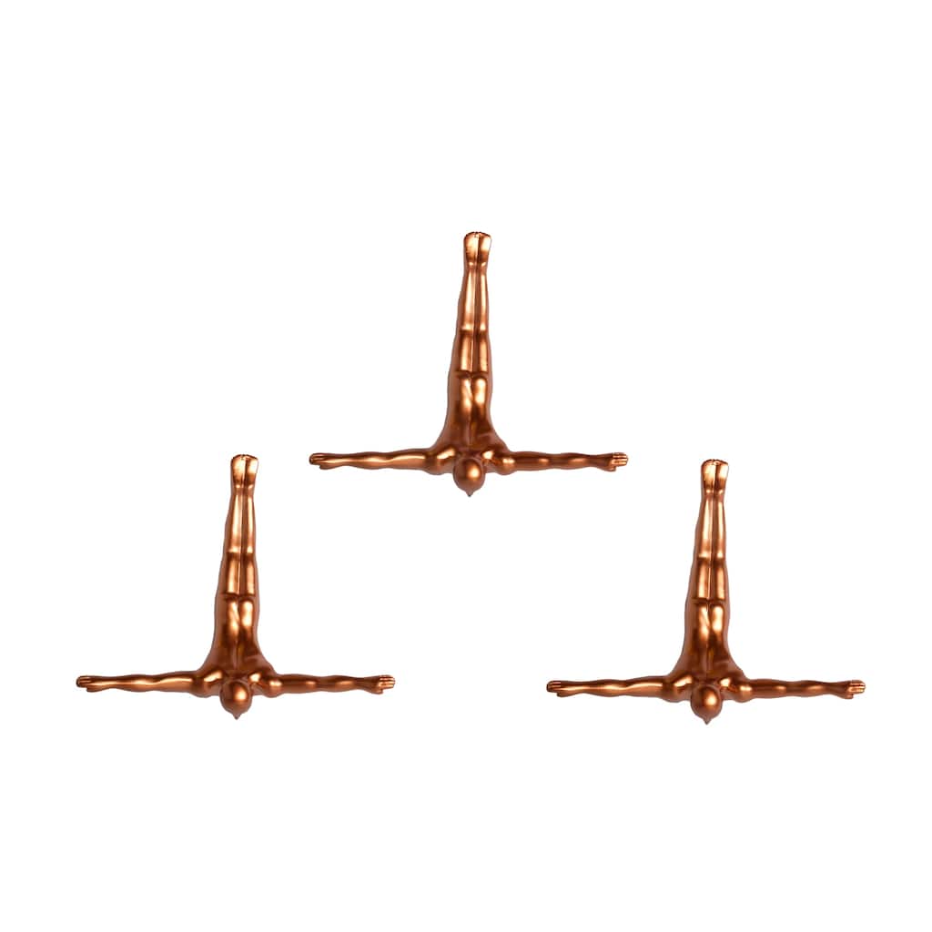 6.5" x 2.5" x 6.5" Wall Diver - Bronze 3-Pack - 6.5" x 2.5" x 6.5"