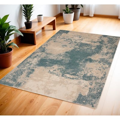 Power Loomed Abstract Modern Stain Resistant Area Rug - 70' X '46' X '0.5