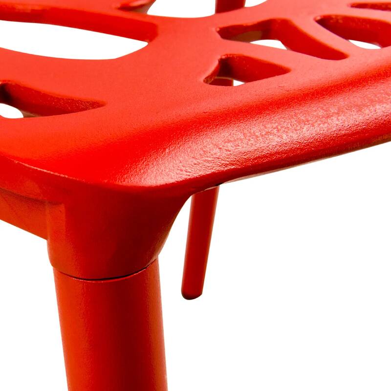 Devon Aluminum Floral Cutout Stackable Dining Chair for Dining Room, Patio, or Garden
