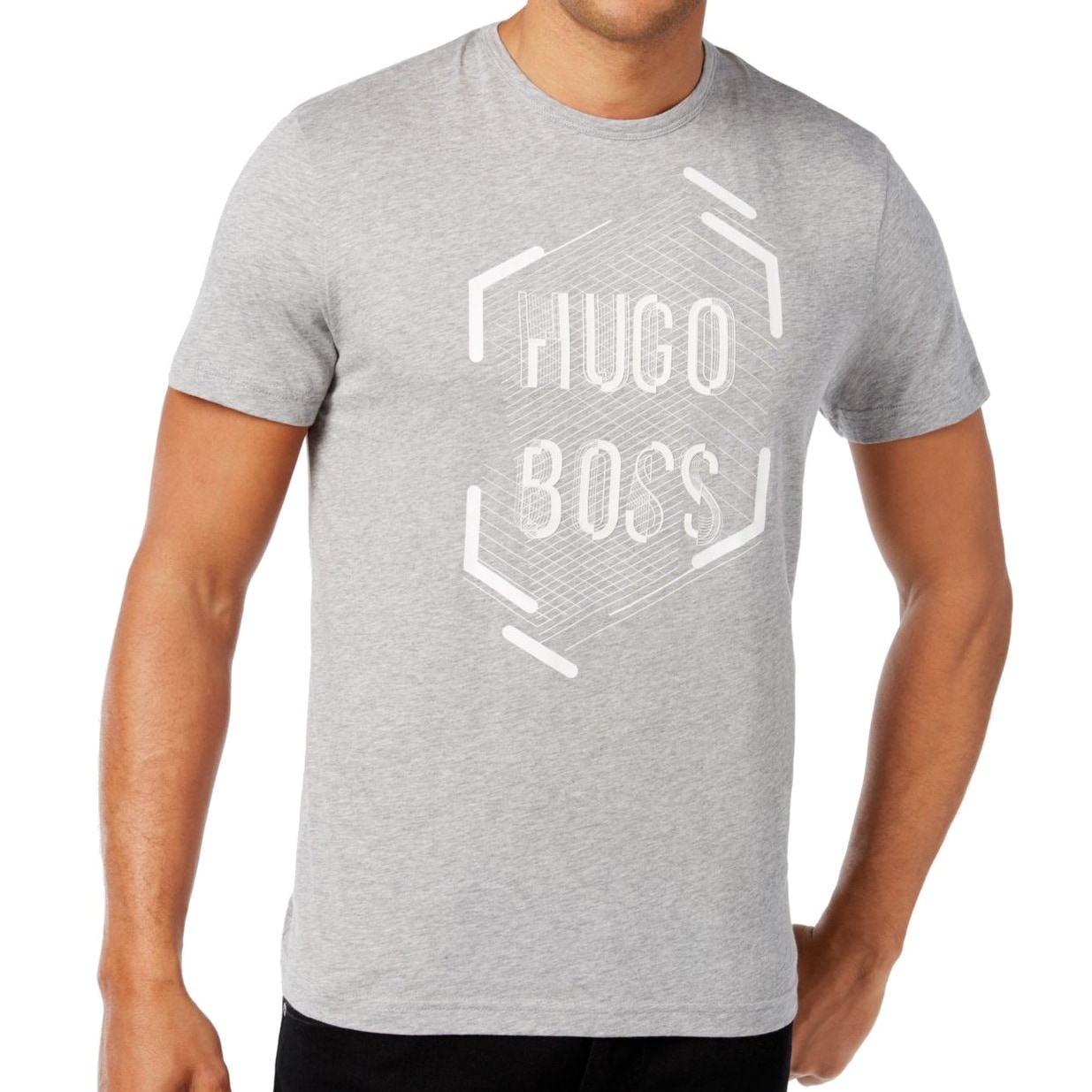 Shop Hugo Boss New Gray Mens Size Small S Logo Graphic Print Tee T Shirt Overstock 19971773