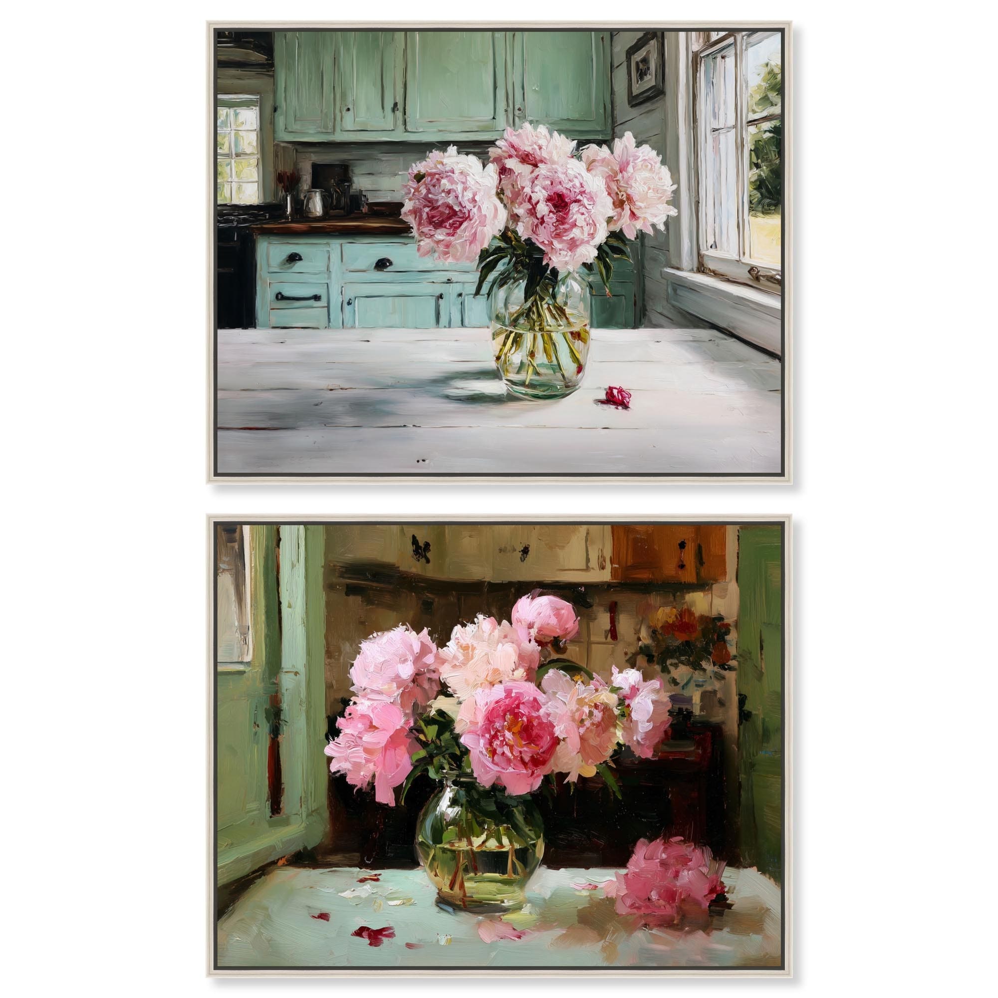 Blush Pink Wall for Bedroom Farm Art Set of 2 Canvas Print by Art Remedy