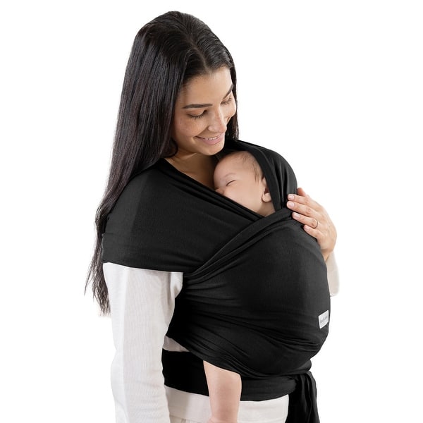 slide 2 of 37, Baby Wrap Carrier, Soft & Secure Infant Wrap by Comfy Cubs Black