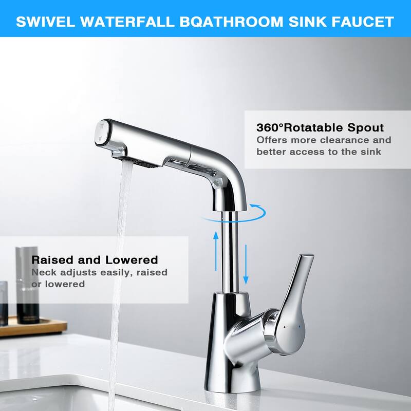 Single Handle Kitchen Swivel-Lift Faucet,Bathroom Sink Faucet