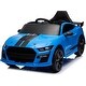 preview thumbnail 12 of 12, Ride On Car with Remote Control, 12V 3 Speeds Battery Powered Electric Vehicle with AUX/USB MP3 Music, LED Lights, Radio Blue