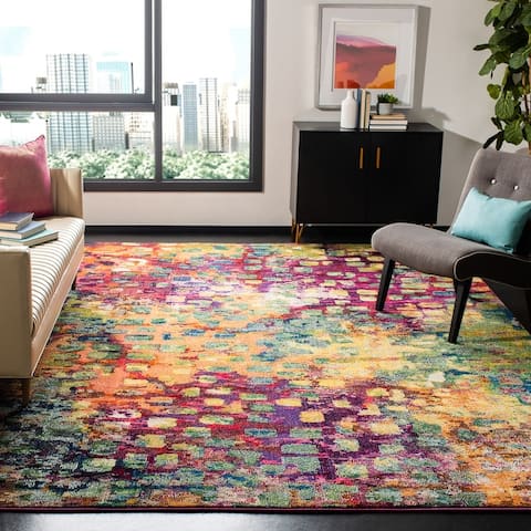 SAFAVIEH Monaco Shiloh Boho Abstract Modern Watercolor Area Rug