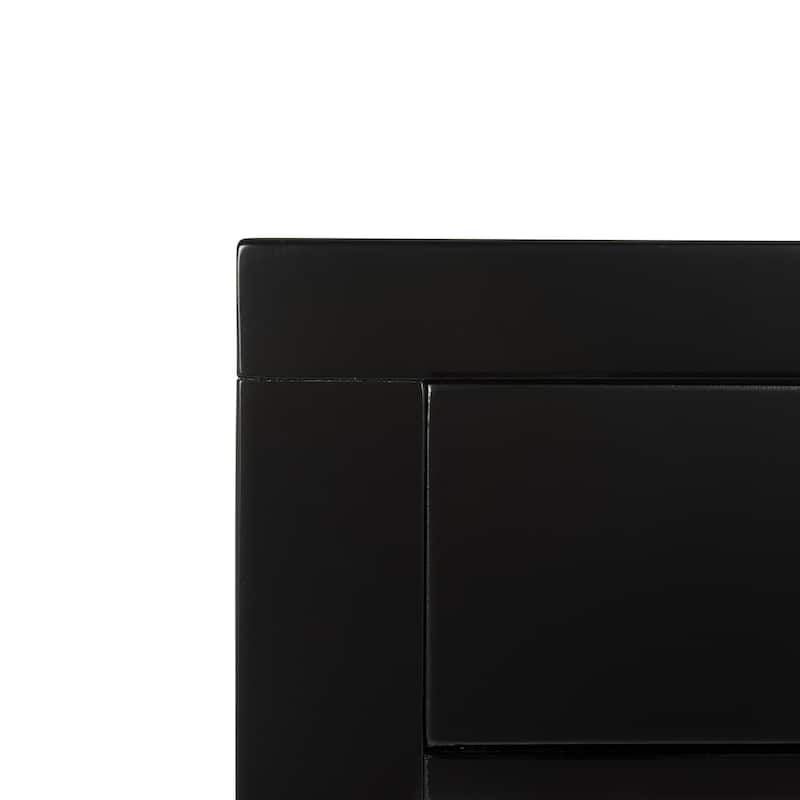 SAFAVIEH Jana Black 3-Drawer Nightstand
