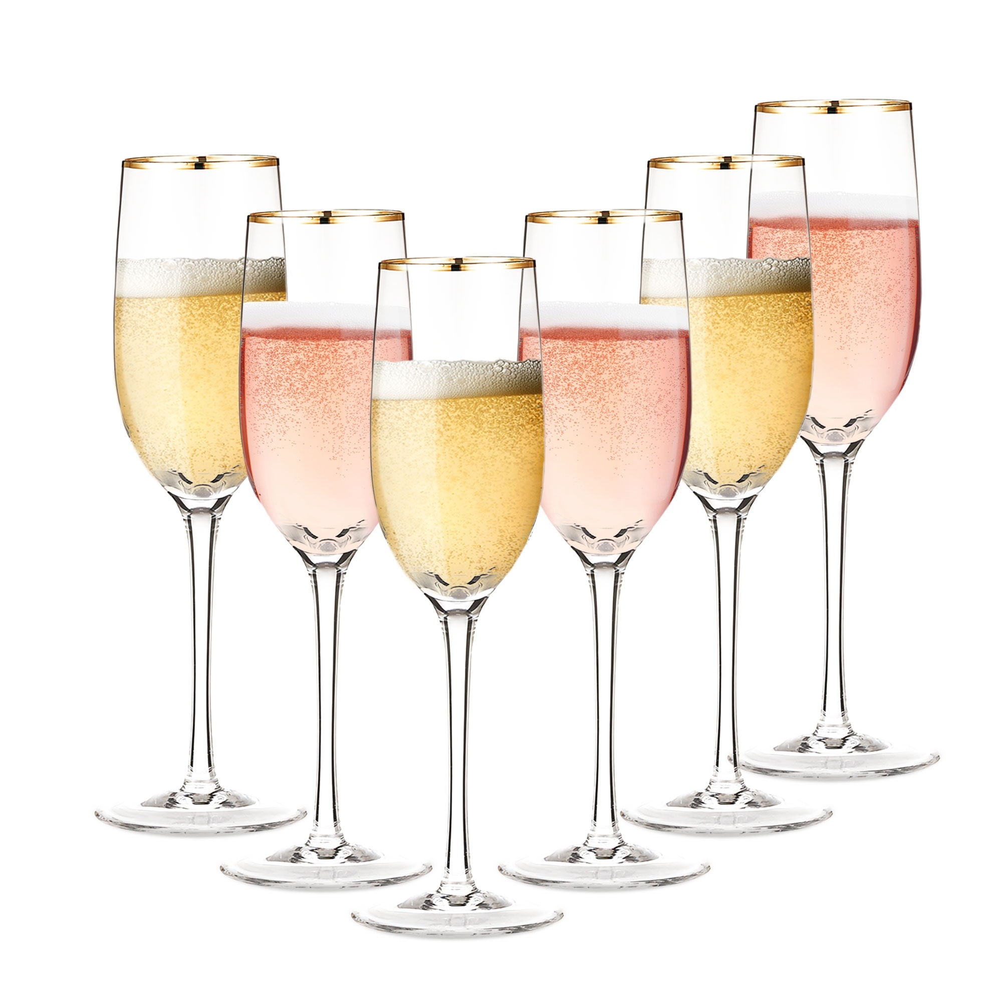 Berkware Crystal Champagne Flutes with Gold Rim