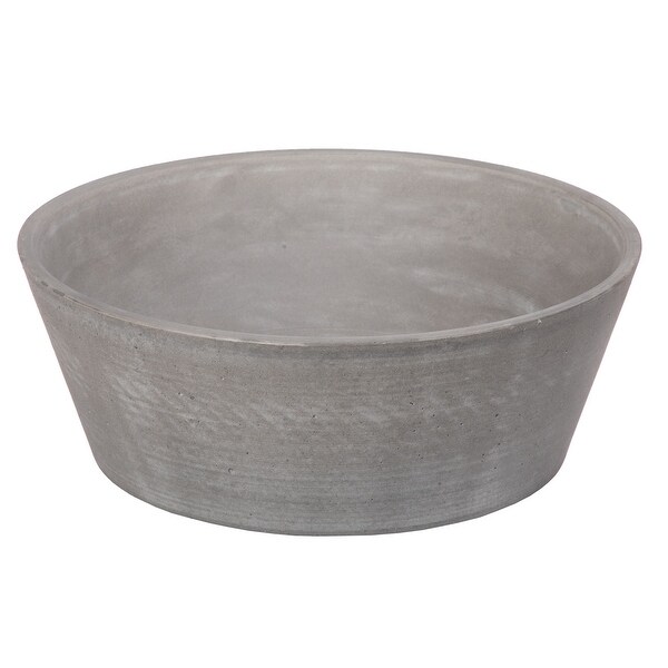 Eden Bath 16-in Concrete Round Sloped Vessel Sink - Dark Gray