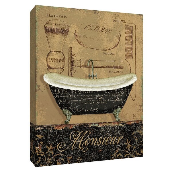 PTM Images 9-154723 PTM Canvas Collection 10" x 8" - "Bain de Monsieur" Giclee Tubs Art Print on Canvas