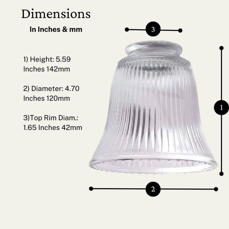 Ceiling Fan Light Covers: Clear Glass Shade Lamp Replacement Kit for Ceiling Fan Light Kits