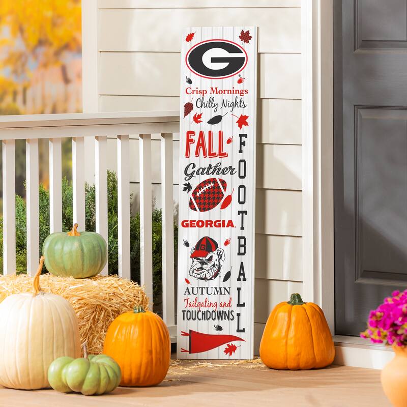 47" Double Sided Seasonal Porch Leaner, University of Georgia - 47" x 11.25" - Fall