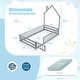preview thumbnail 6 of 18, Twin Size House Shape Floor Bed with Lockable Door and Full-Length Guardrail