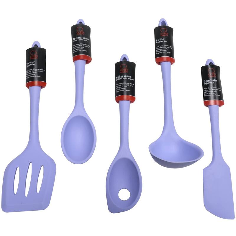Chef Craft 5 Piece Premium Silicone Kitchen Tool and Utensil Set