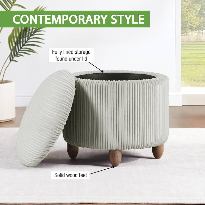 Lyra Storage Ottoman with Medium Oak Legs