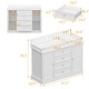 preview thumbnail 4 of 17, Modern Dresser Table Dresser with 4 Drawers and Cabinets Nursery Changing Station with Safety Guard Rail and Large Storage