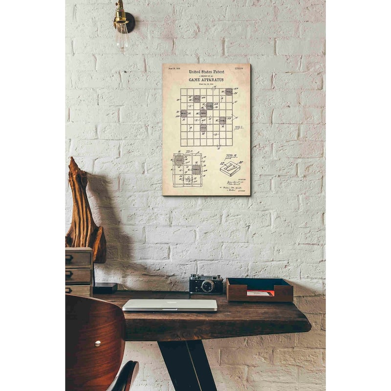 Epic Graffiti 'Game Apparatus Blueprint Patent Parchment' Canvas Wall Art