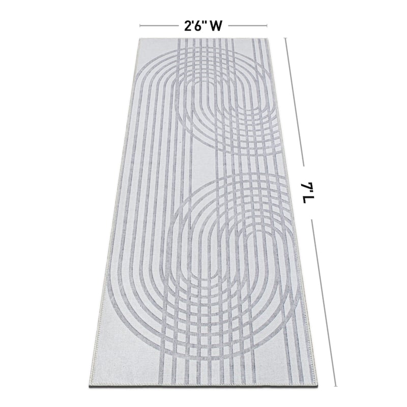 Contemporary Lines Machine Washable Area Rug