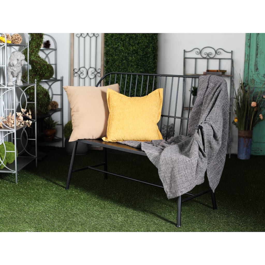 Iron Traditional Outdoor Bench 38 x 48 x 19