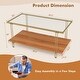 preview thumbnail 3 of 6, 2 Tiers Rectangle Glass Coffee Table with Gold Steel Frame
