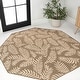 preview thumbnail 198 of 211, JONATHAN Y Galon Palm Frond Indoor/Outdoor Area Rug 5' Octagon - Brown/Beige