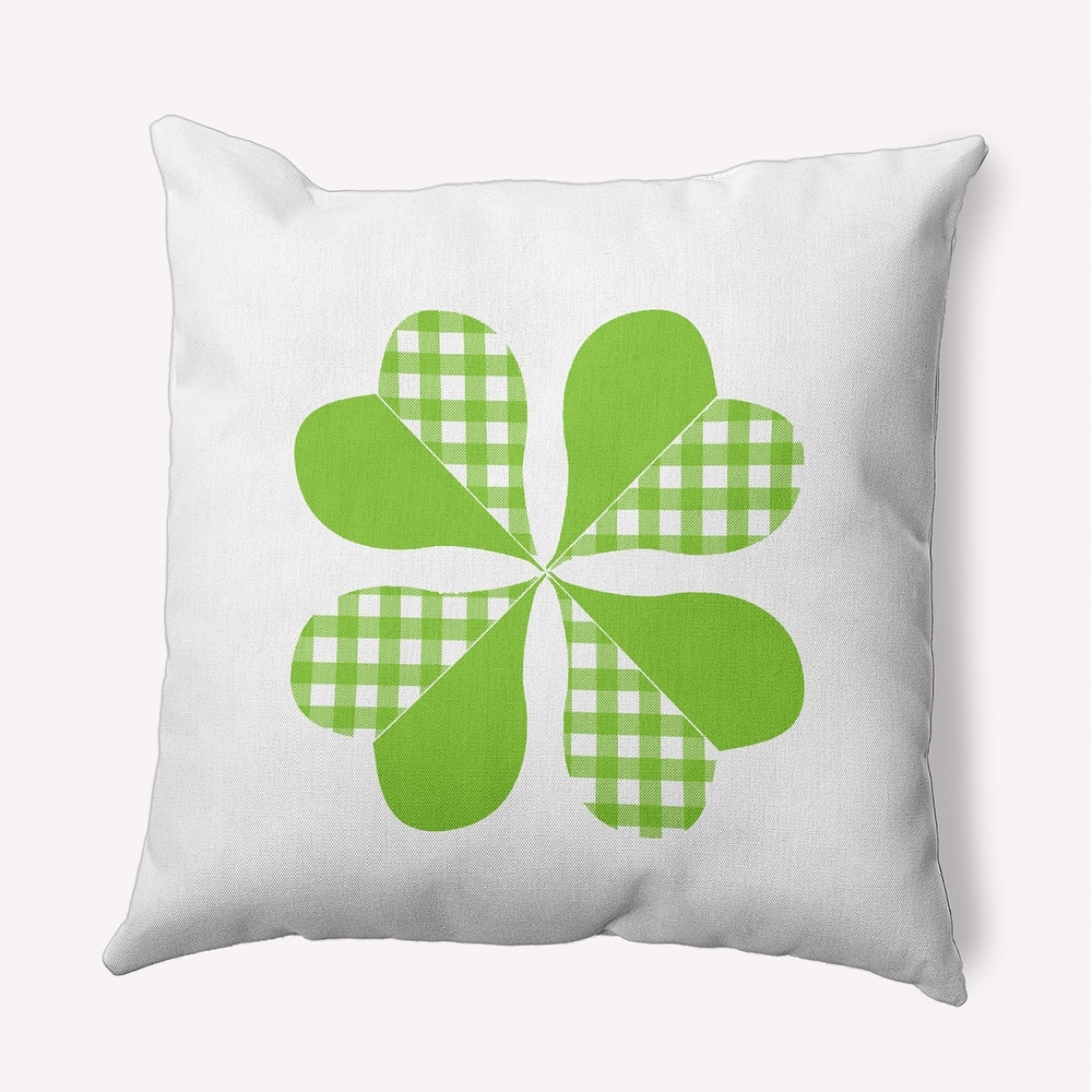 Checkered Clover Accent Pillow