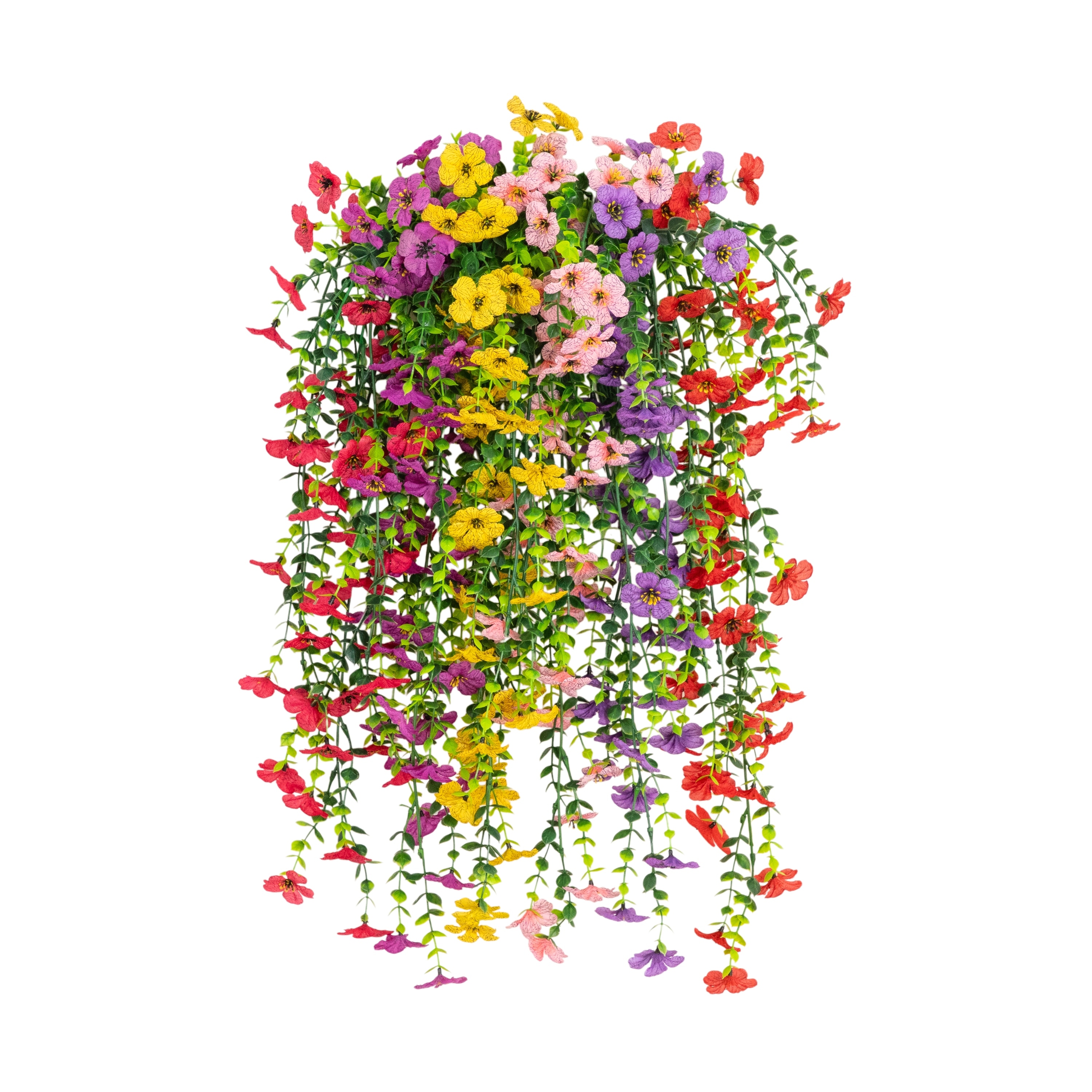 31-in UV Resistant Artificial Daisy Hanging Plant - Set of 6