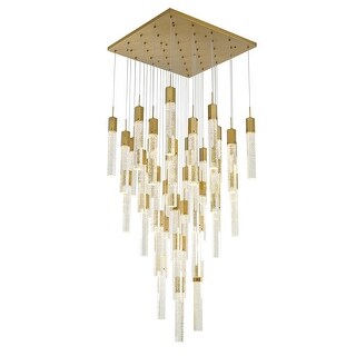 41-Light Gold Metal Chandelier With Clear Bubble Crystal Accents - Bed ...