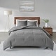 preview thumbnail 1 of 9, Madison Park Rianon Grey Cotton Waffle Weave Comforter Set