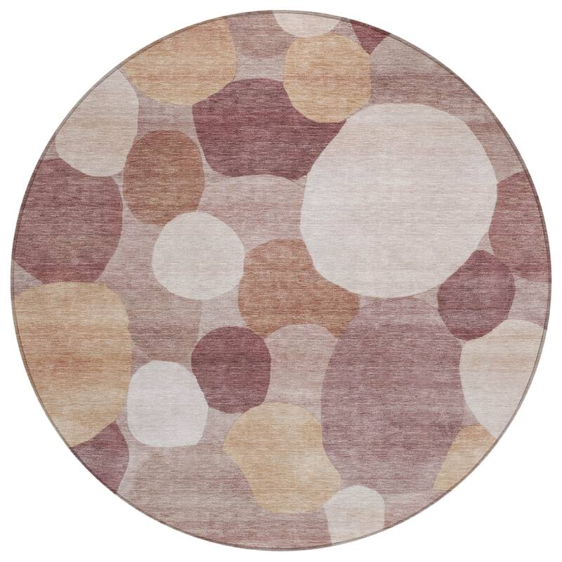 Machine Washable Indoor/ Outdoor Modern Circy Chantille Rug
