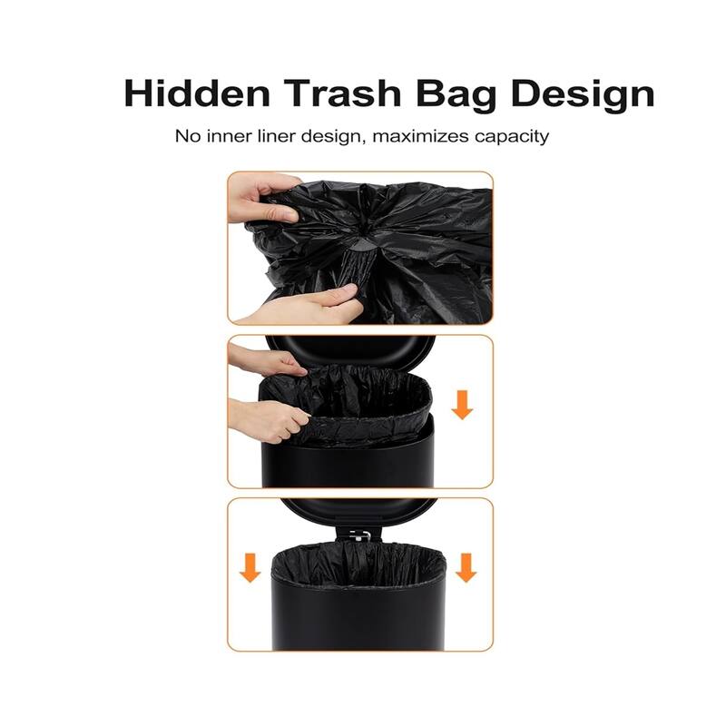 8 Gallon / 30L Step Stainless Steel Trash Can, Ideal for Bathroom, Kitchen, Office, and Bedroom