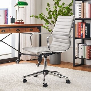 LUXMOD® Mid Back Office Chair,Adjustable Swivel Chair , Ergonomic Desk Chair for Extra Back & Lumbar Support.