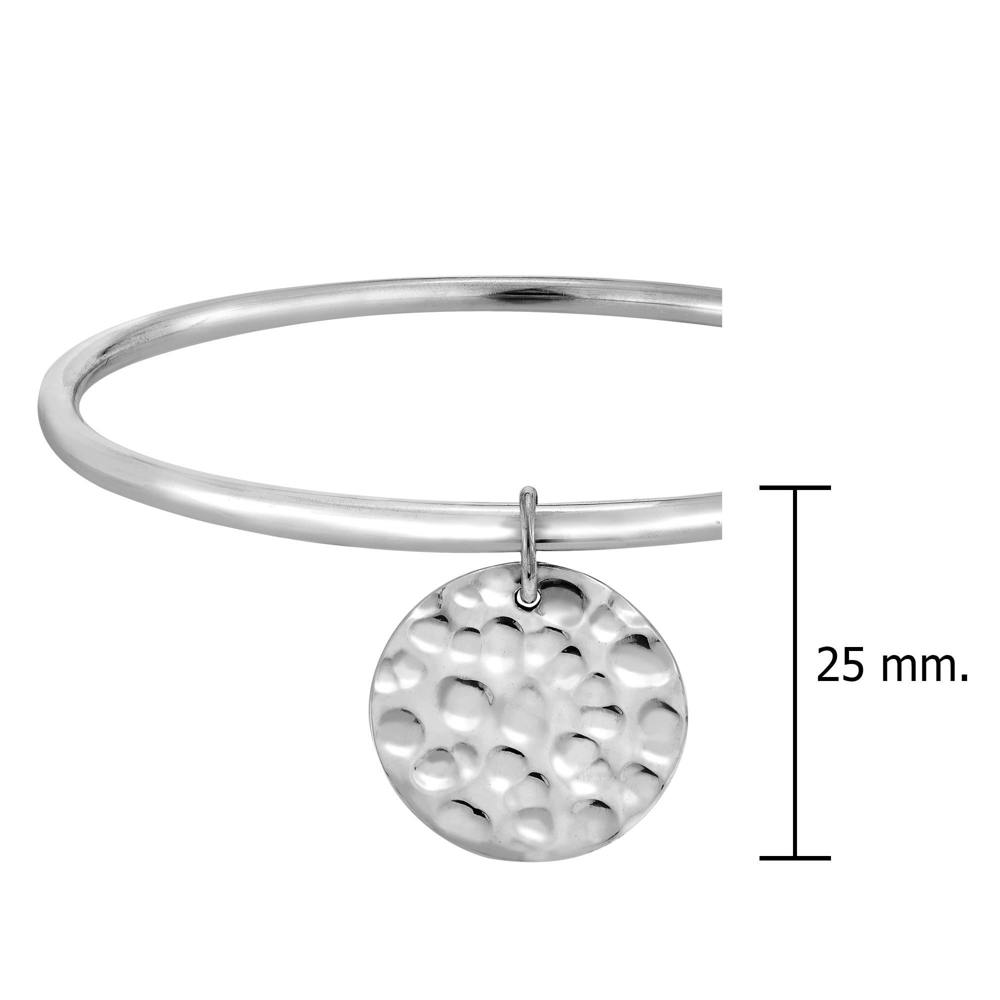 7.5 Sterling Silver Hammered Dangles Circle Bracelet 7.5 Sterling Silver Hammered Dangles Circle Bracelet